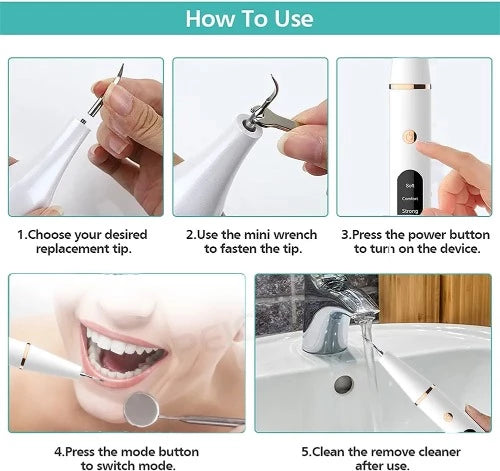 Ultrasonic Tooth Cleaner - Cleans teeth