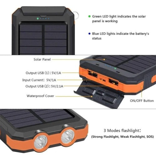 Solar Power Bank - Powers Heated Vest - Phone charger