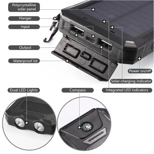 Solar Power Bank - Powers Heated Vest - Phone charger