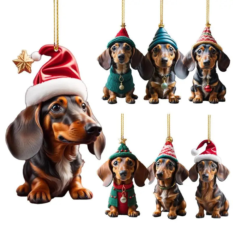 Christmas Tree Hanging Ornaments Dachshund Dog