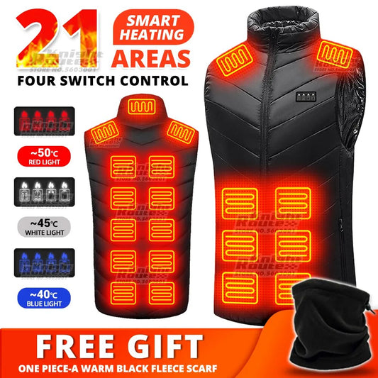 Heated Vest - Keeps you warm- Hunting - Fishing - Bluetooth -S-M-L-XL-2XL