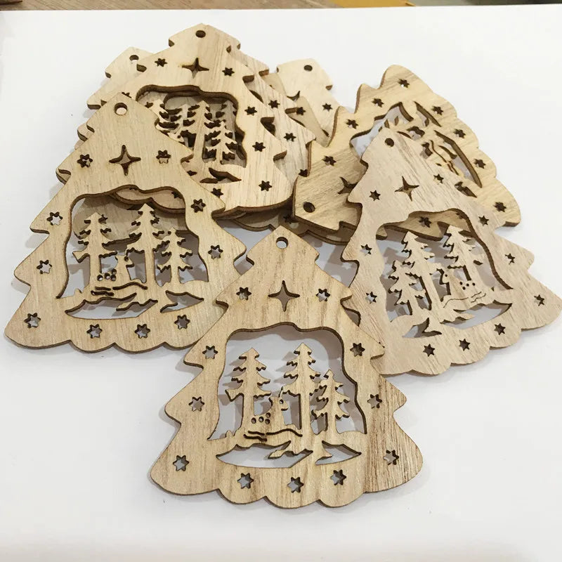 10PCS Wooden Angel Shape Cutouts