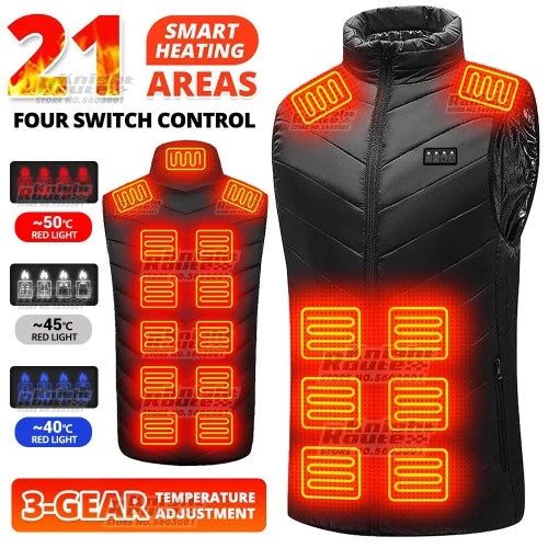 Heated Vest - Keeps you warm - Hunting - Fishing - Bluetooth - 3X-4X-5X-6X