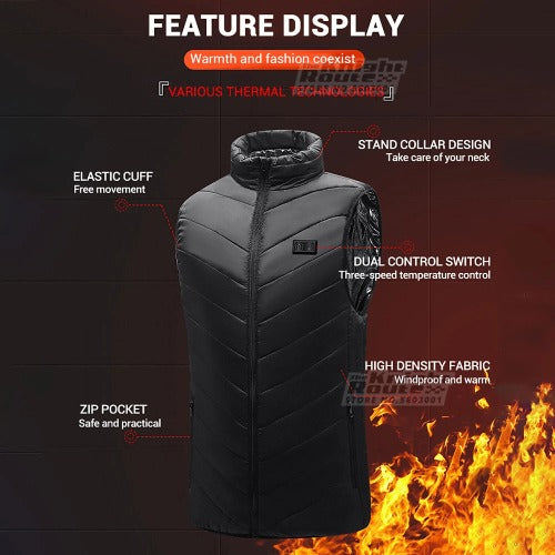 Heated Vest - Keeps you warm - Hunting - Fishing - Bluetooth - 3X-4X-5X-6X