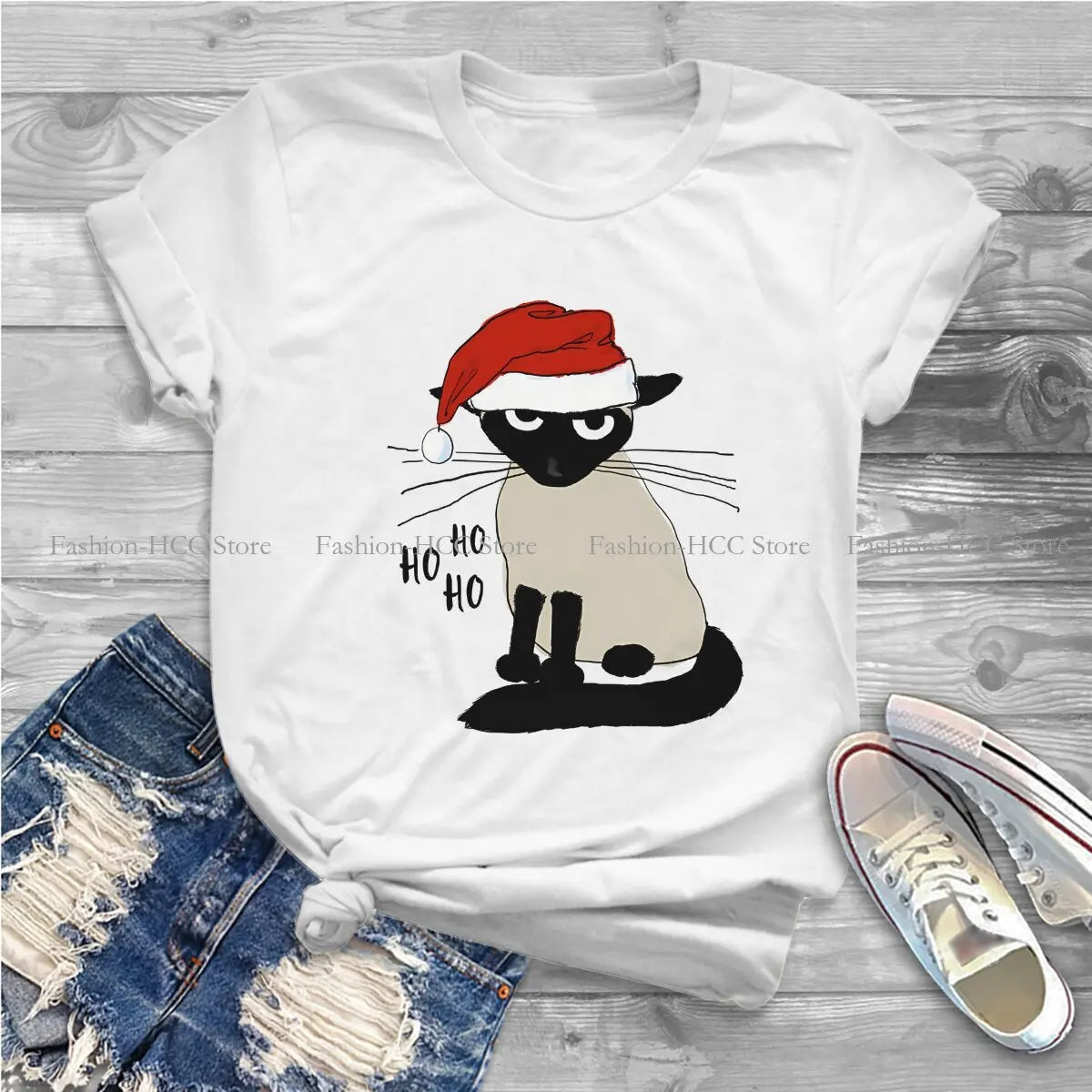 Santa Humorous Christmas Holiday Kitty